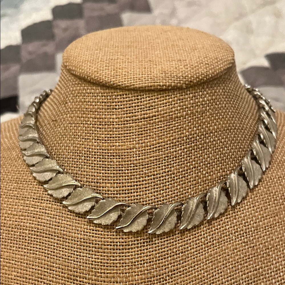 Trifari Silver Leaf Necklace